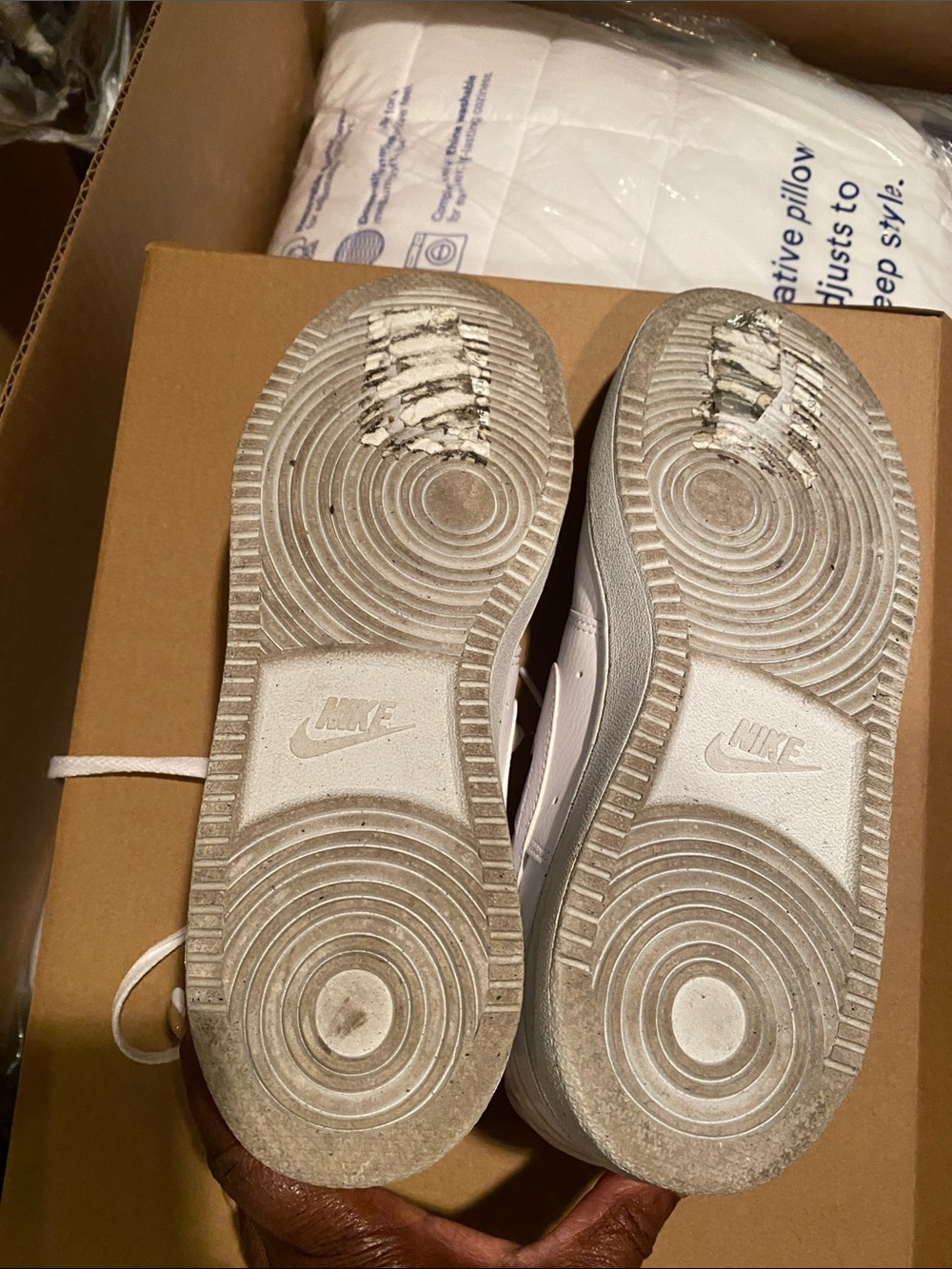 Nike White Low-Top Leather Sneakers. Custom designed  authentic Louis Vuitton - Picture 4 of 4